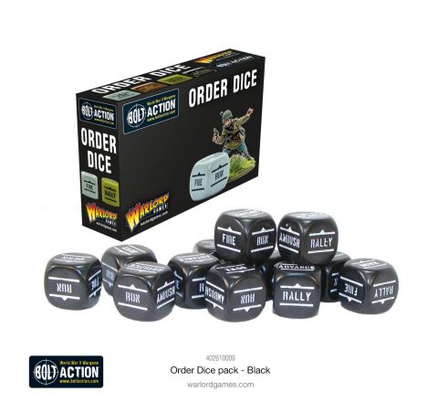 Bolt Action Orders Dice Pack - Black