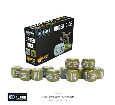 Bolt Action Orders Dice Pack - Olive Drab