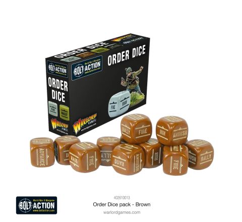Bolt Action Order Dice Pack - Brown 