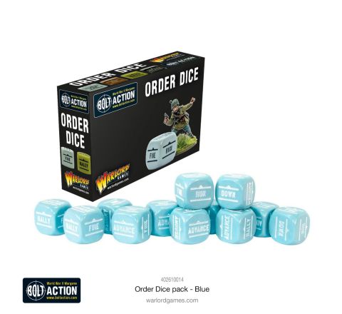 Bolt Action Orders Dice Pack - Blue