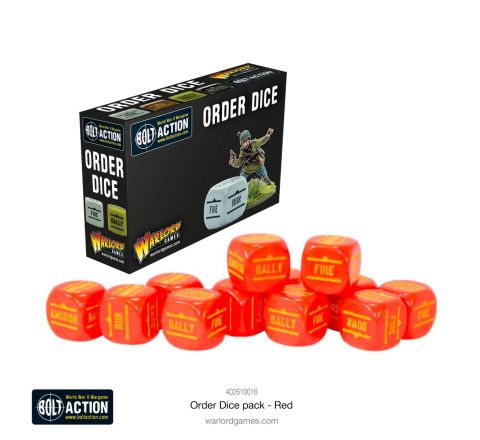 Bolt Action Orders Dice Pack - Red
